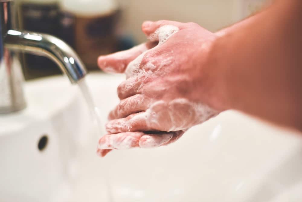 washing hands