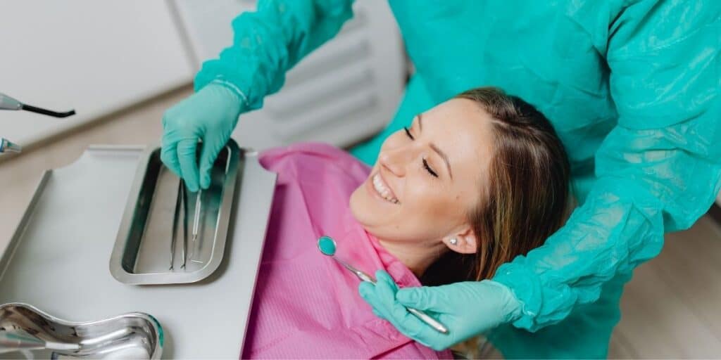 Patient smiling at spring dental visit at New Smiles Dental in Northern Virginia